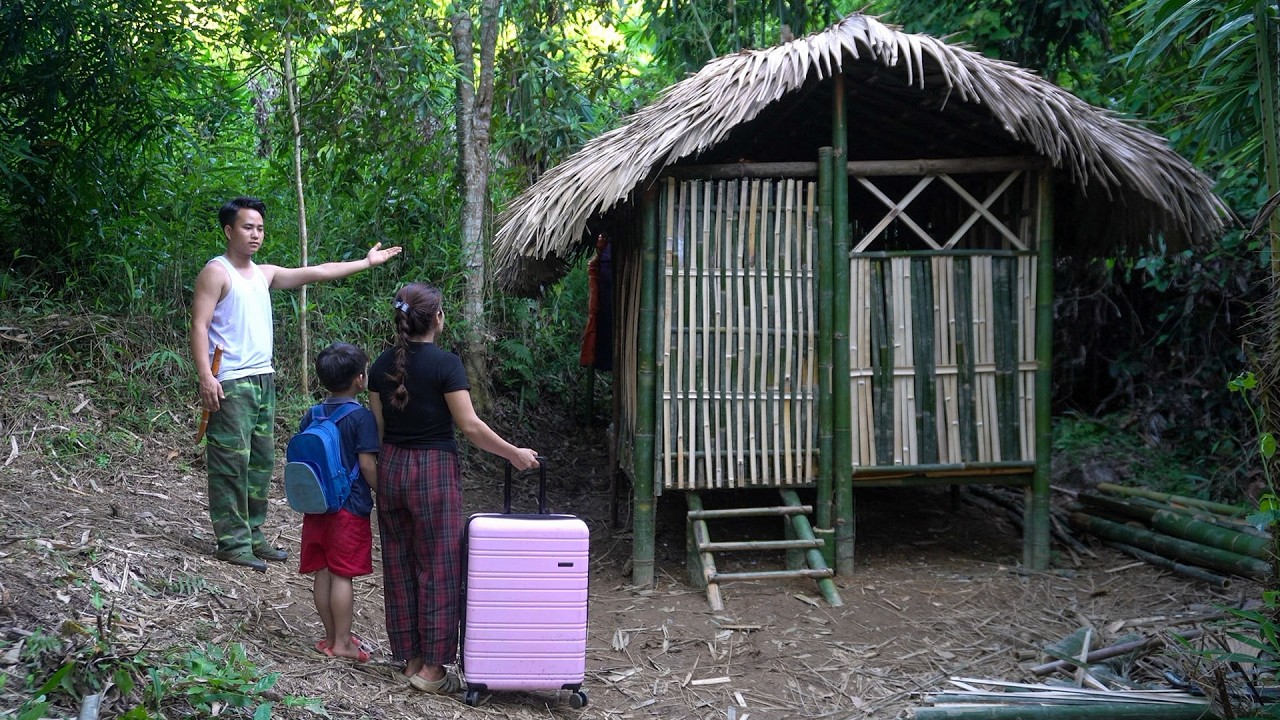 Doctor helped the homeless single mother complete her bamboo house, which deeply moved her.