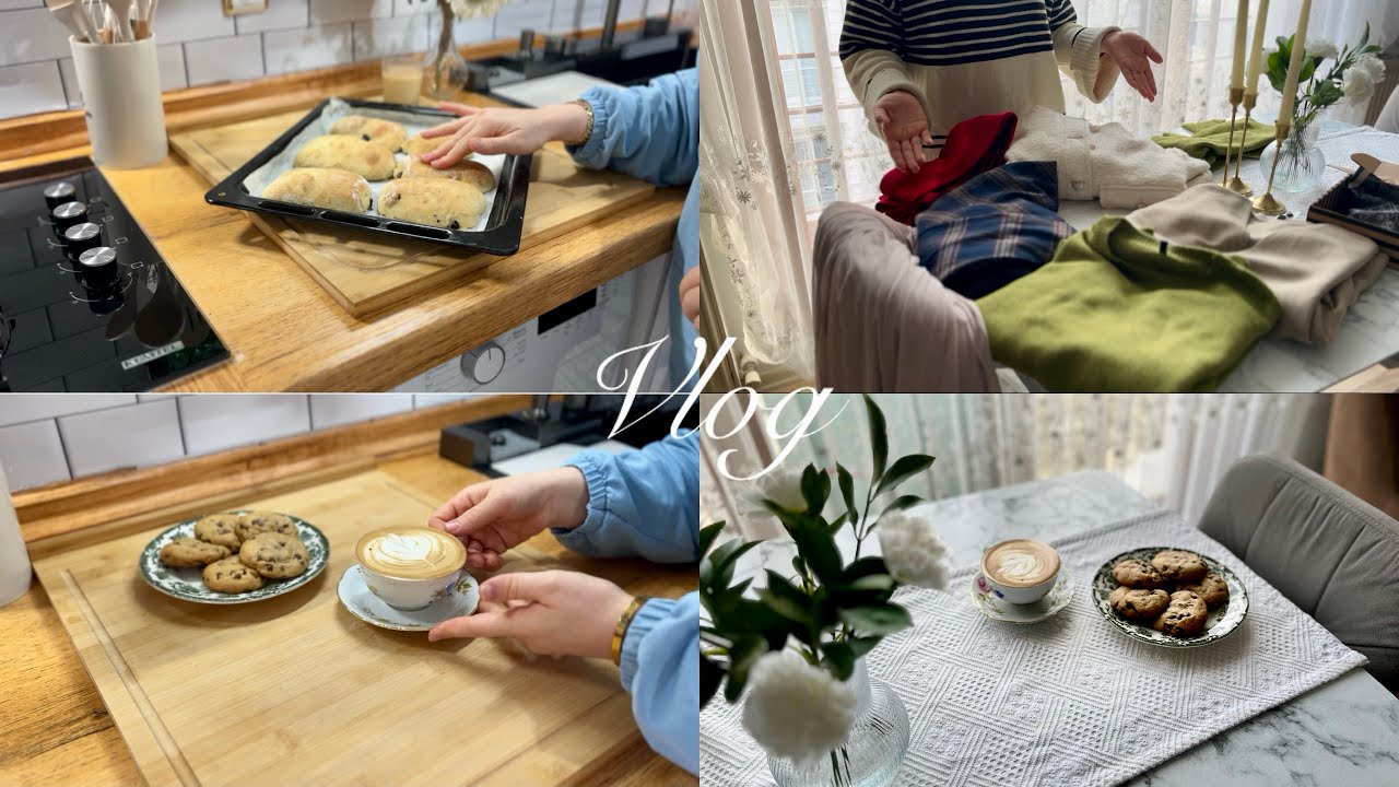 Sessiz vlog🍃Ciabatta ekmeği,kışlık alışverişi,cookie tarifi,makinasız latte art yapımı,daily vlog