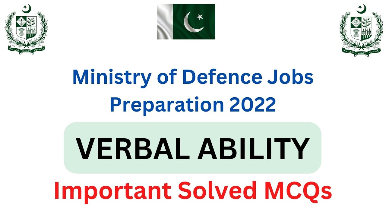 Important Verbal Ability Questions for MOD Jobs Preparation  2022 | Ministry of Defence Jobs 2022 |