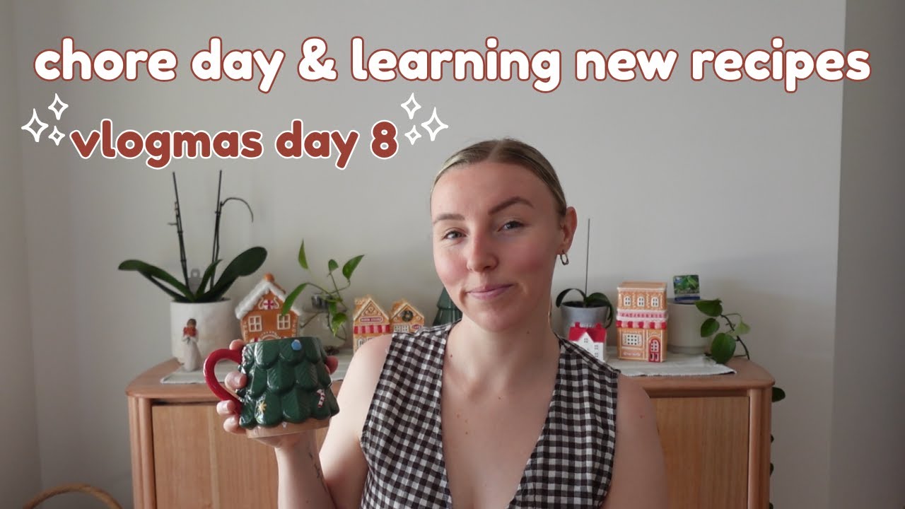 Homebody Vlogmas: 12 days until Christmas | Day 8 🎄 being a homemaker & learning new recipes 🧺🍵