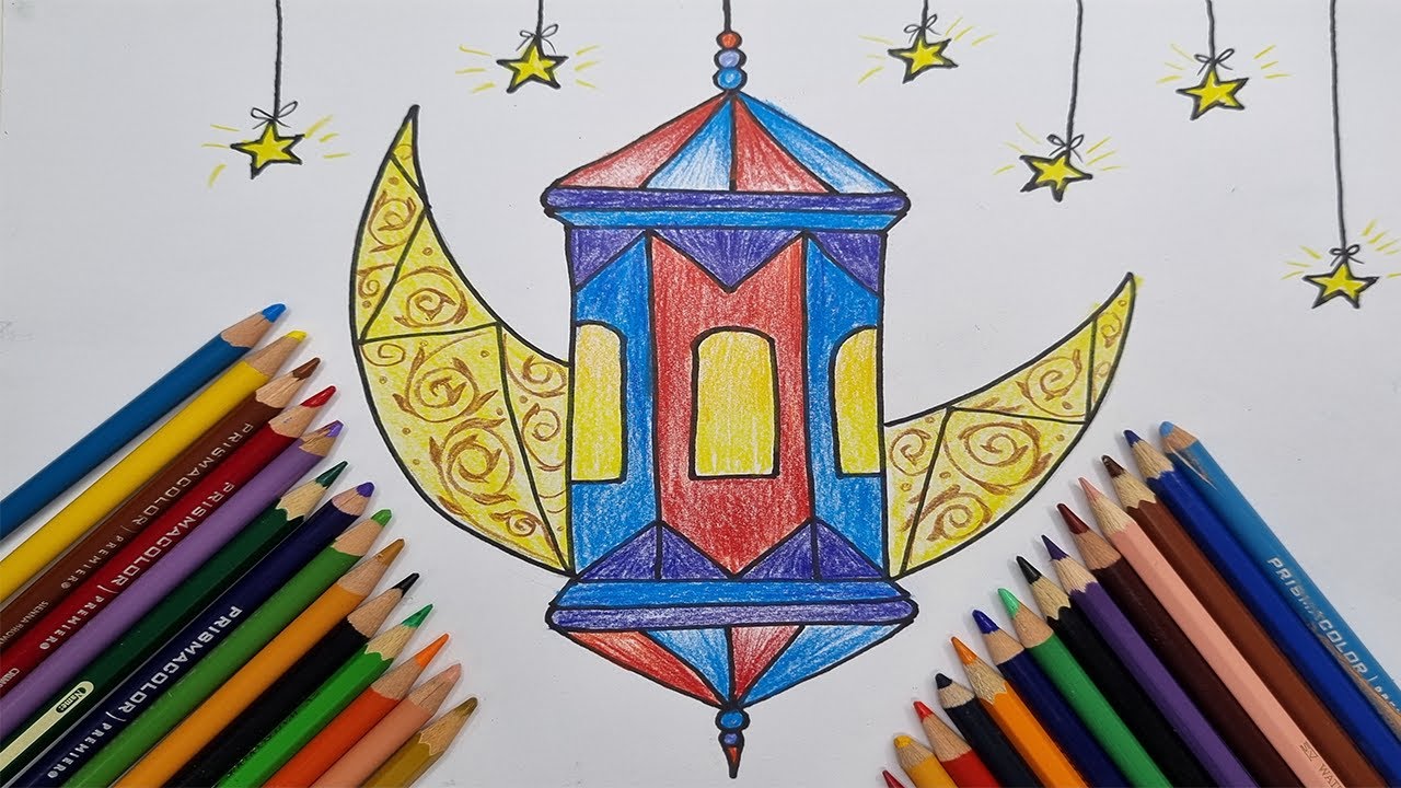 Let's draw Ramadan Lantern for beginners / Art Teacher's lessons (K-5)