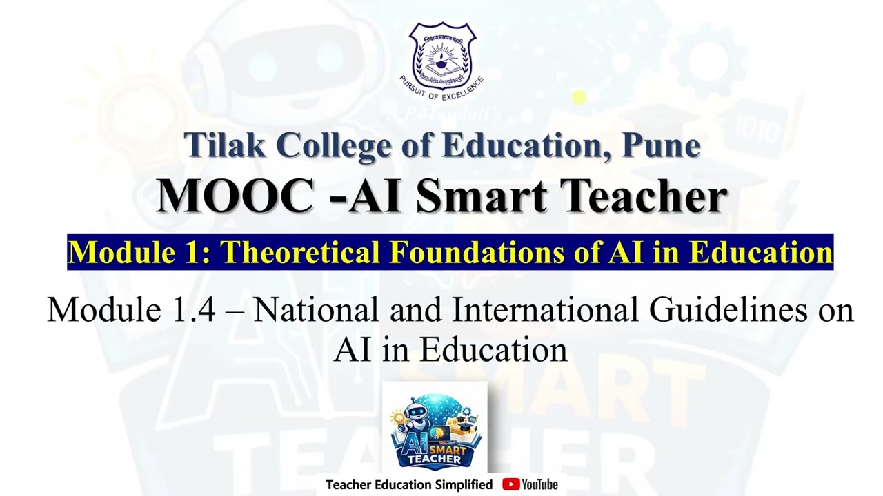 Module 1.4 – National and International Guidelines on AI in Education | AI Smart Teacher MOOC