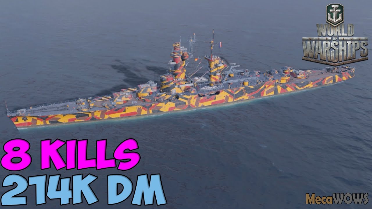 World of WarShips | Saint-Louis | 8 KILLS | 214K Damage - Replay Gameplay 4K 60 fps