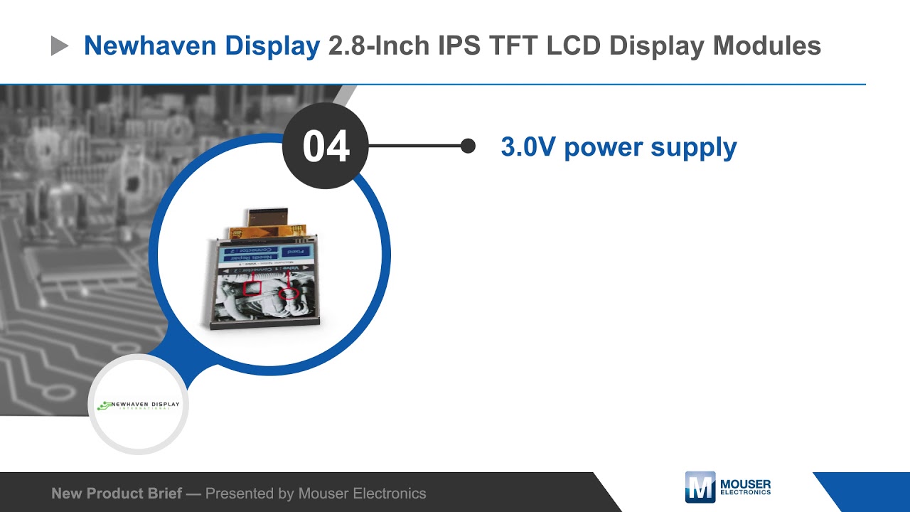 Newhaven Display 2.8-inch IPS TFT LCD Display Modules — New Product Brief | Mouser Electronics
