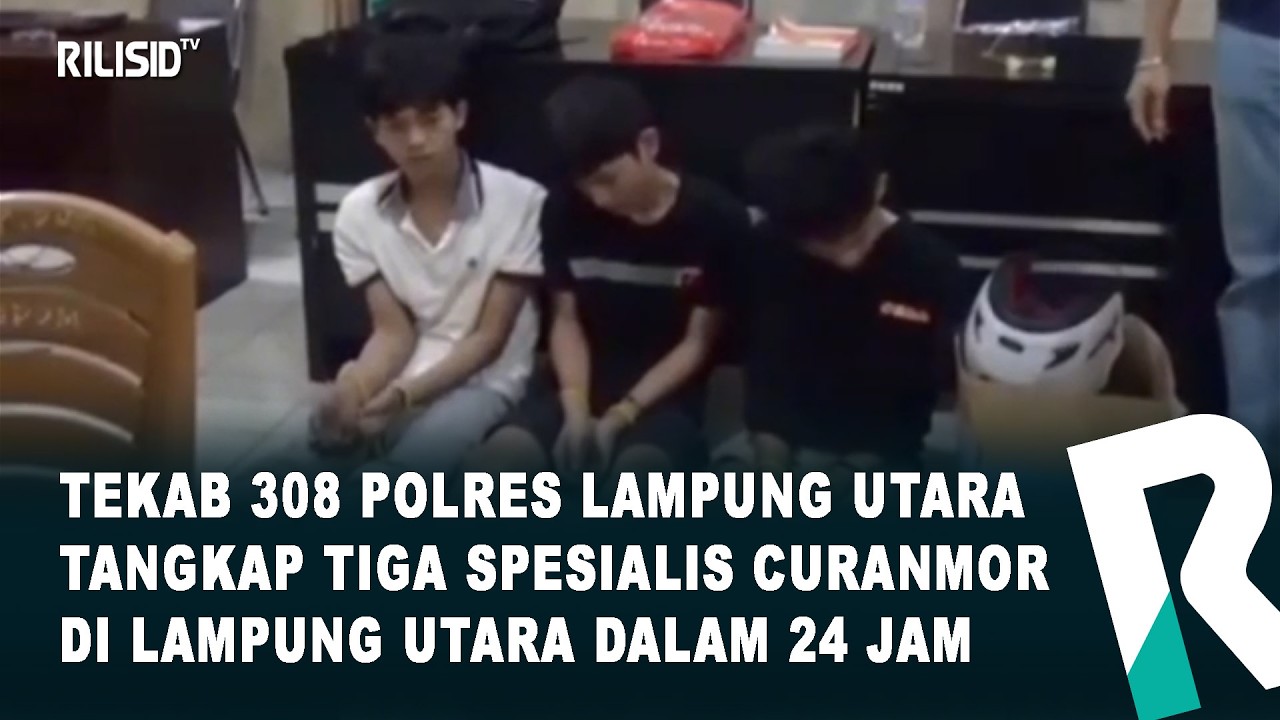 Tekab 308 Polres Lampung Utara Tangkap Tiga Spesialis Curanmor di Lampung Utara dalam 24 Jam