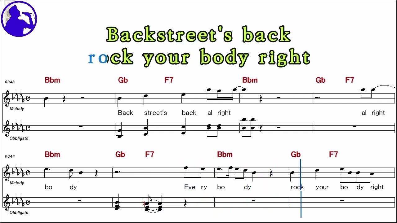 Backstreet Boys-Everybody karaoke sheet music,MR for players,chord,chorus,Lyrics add(Ye karaoke)