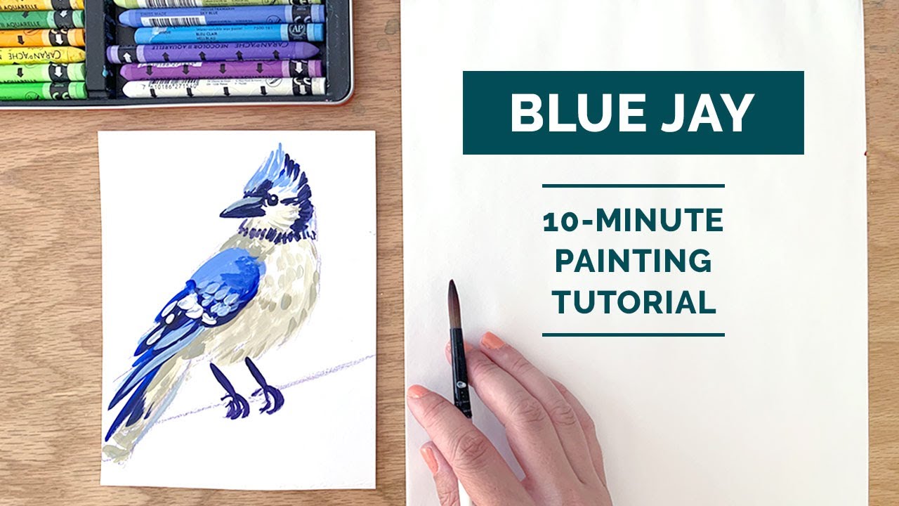 Blue Jay - 10-Minute Acrylic Painting Tutorial