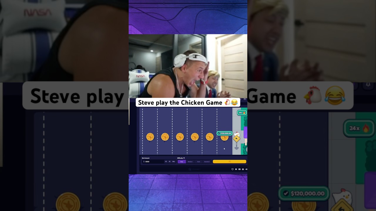 Steve play the Chicken Game🐔😂 #togi #casino #roobet #gambling