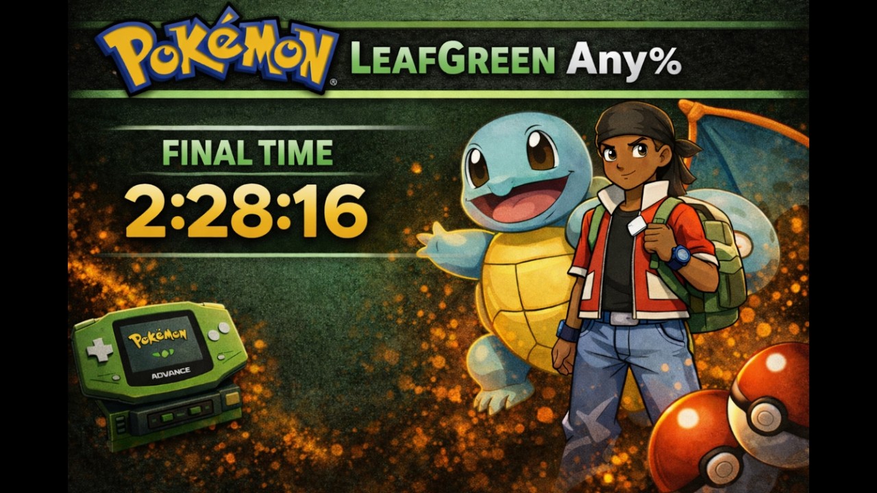 Pokémon LeafGreen Any% Glitchless (2:28:16)