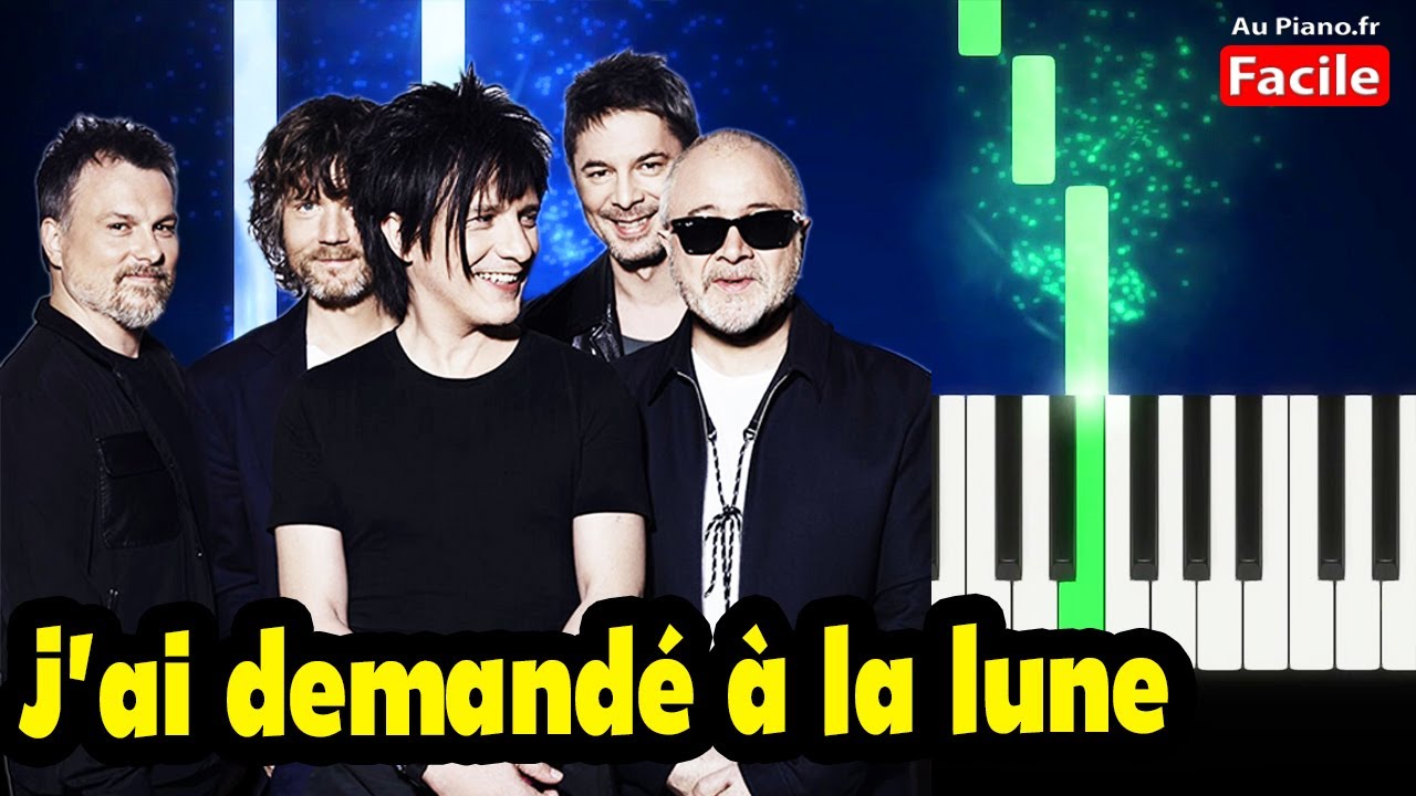 Indochine J'ai demandé à la lune Piano Facile Karaoké Paroles