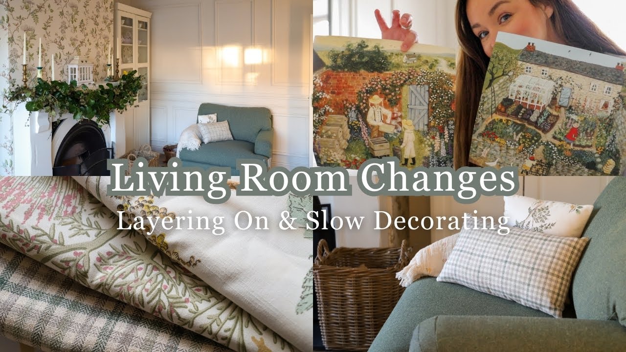 Living Room Changes 🌸 Cosy Cottage Decor & DIY Fabric Projects &  Foraged Decor!