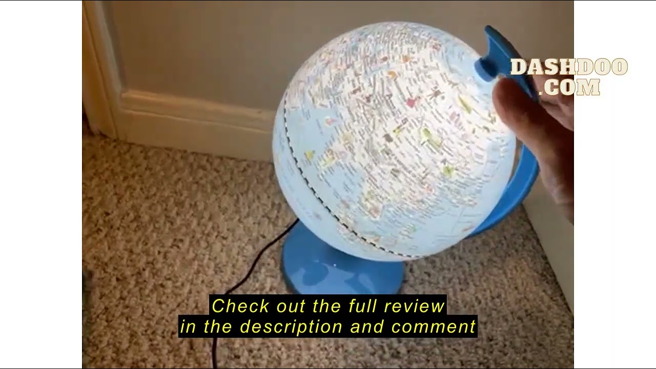Review JOWHOL Illuminated Globe of the World with Wooden Stand, 8'' World Globe for Kids & Adults' L