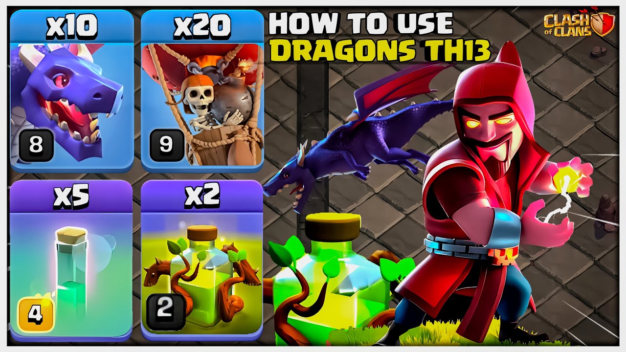 AFTER UPDATE! Th13 Blizzard DragLoon Attack Strategy With Overgrowth Spell | Clash of Clans