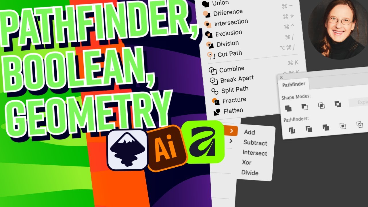 Geometry Functions (Pathfinder, Boolean Operations) in Illustrator, Inkscape and Affinity Compared