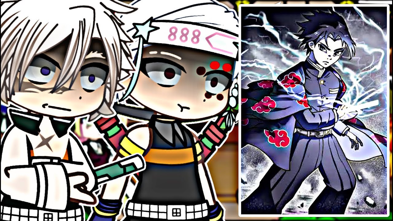 Hashiras React to Tomioka as Sasuke || Tiktok || Gacha react