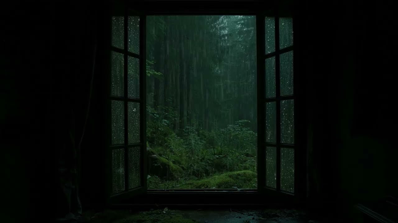 Soft Rain Outside the Open Window | Peaceful Night Ambience for Restful Sleep