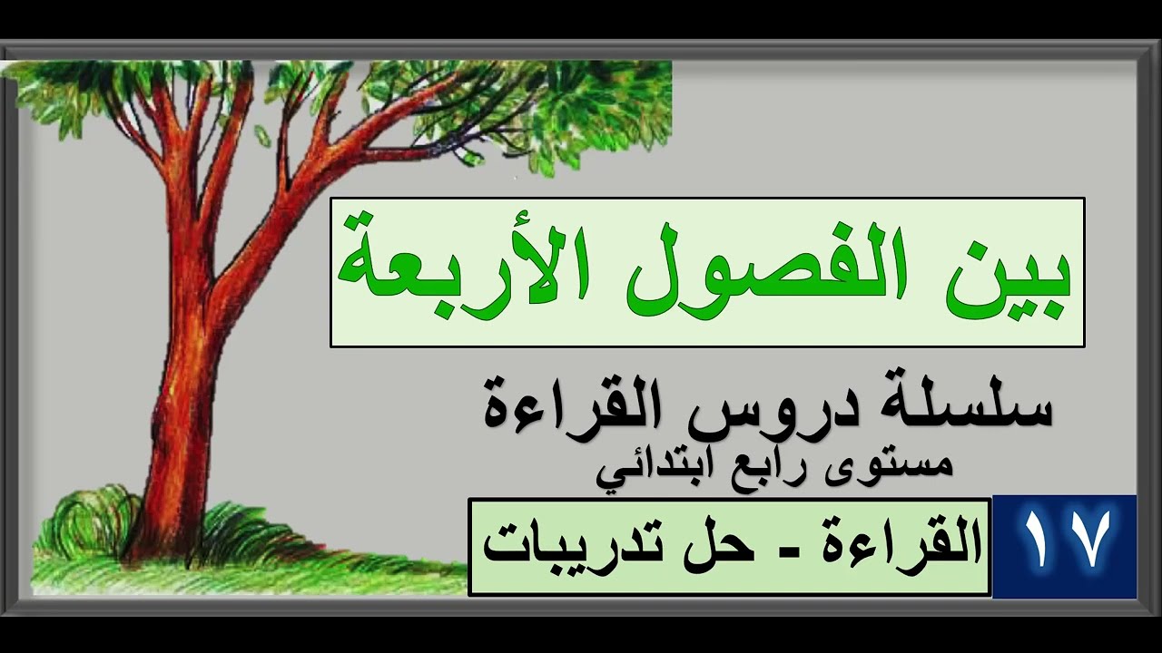 بين الفصول الاربعة  - القراءة - الصف الرابع ابتدائي. - Arabic reading 4th grade