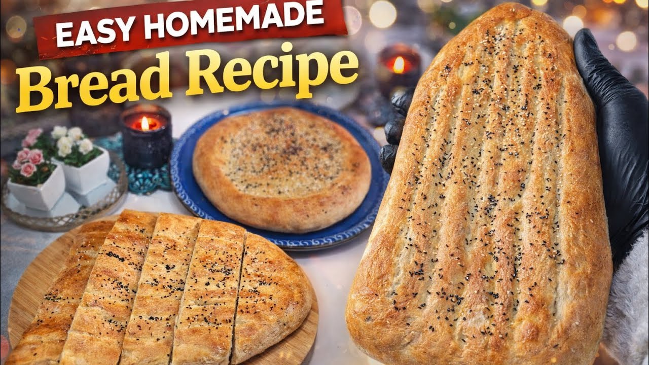 Easy Homemade Bread Recipe | Soft & Golden Oven-Baked Bread