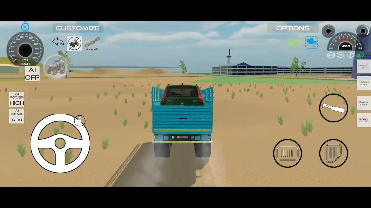 Drive jcb and uploading stone from dumper in game \#tranding ☠️☠️
