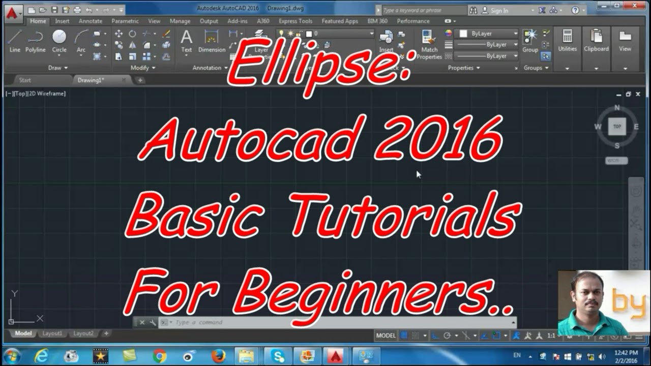 Ellipse: Autocad 2016 cad software - online autocad classes Part 9-30