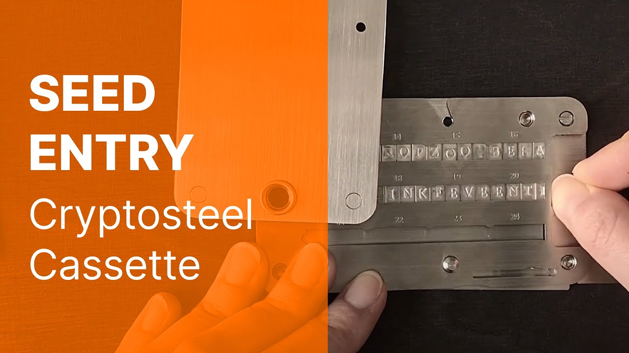 Entering a Recovery Seed Phrase Into a Cryptosteel Cassette