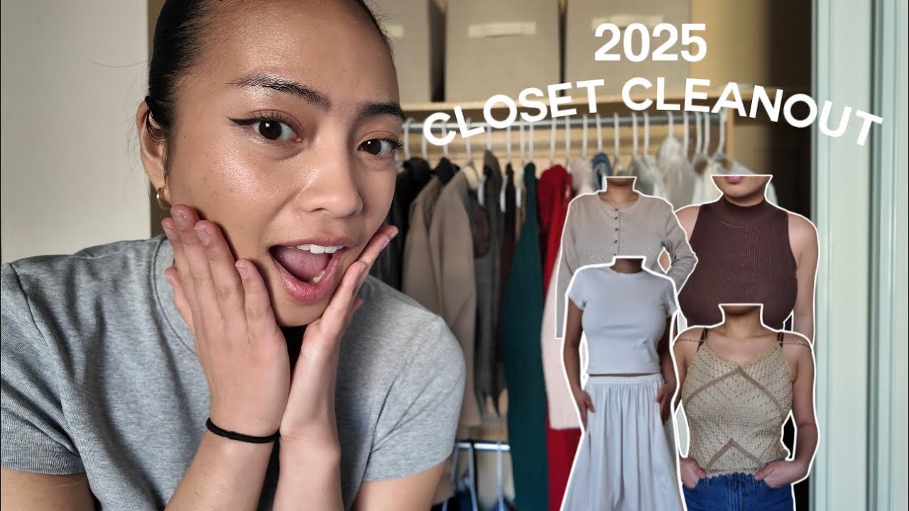 keep or sweep: decluttering my ENTIRE closet (+ trying them on)