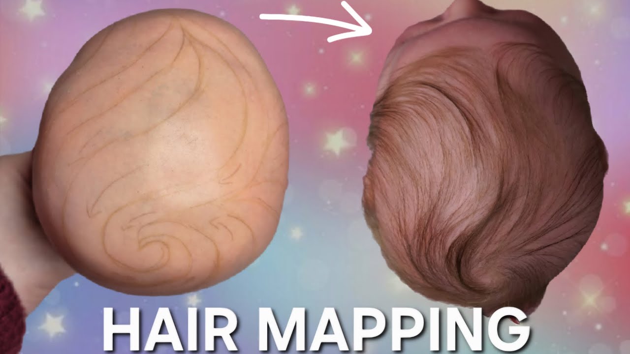 Preparing a reborn doll for rooting: HAIR MAPPING with Rebornsofjess