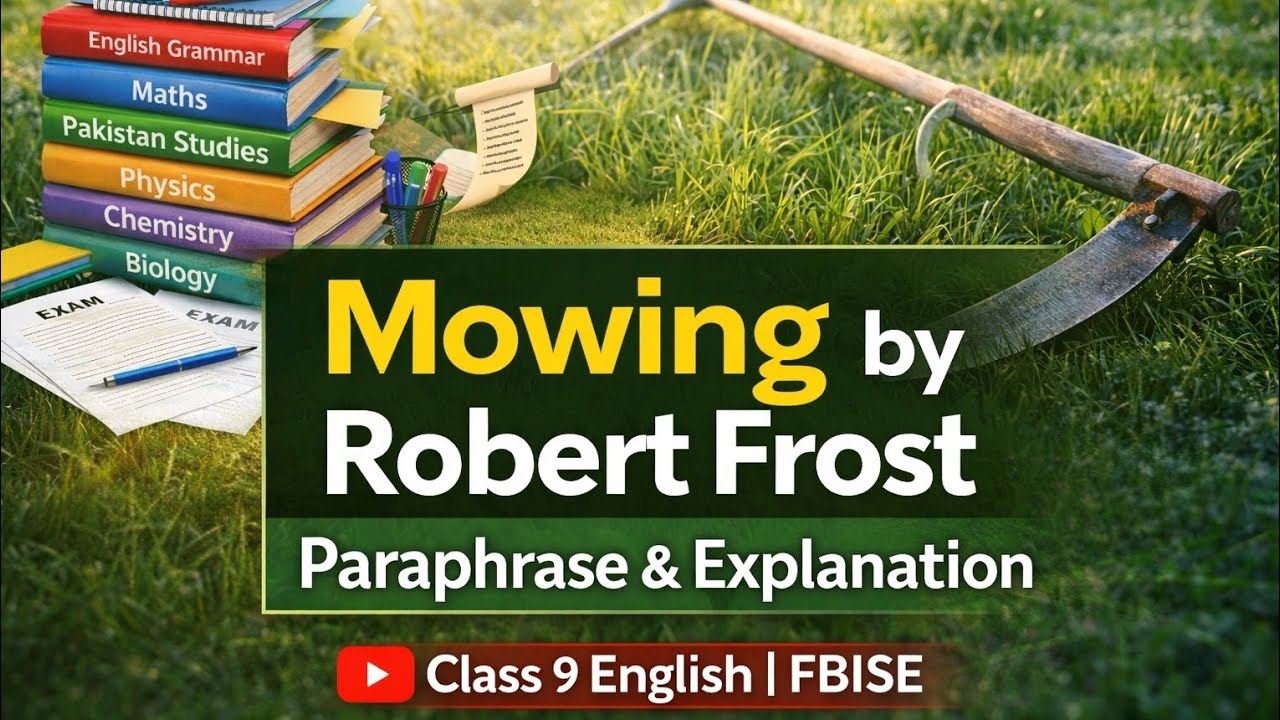 Mowing by Robert Frost | Stanzas Explanation | Paraphrase & Poetic Devices | Class 9 English FBISE