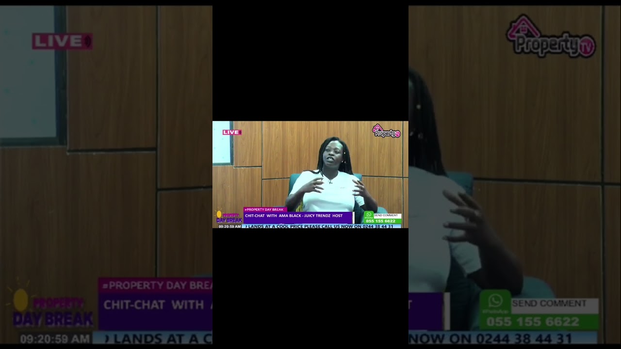 AMA BLACK SPEAKS ABOUT THE NEW SHOW ON PROPERTY TV WITH ABEIKU. JUICY TRENDZ! #showbiz 