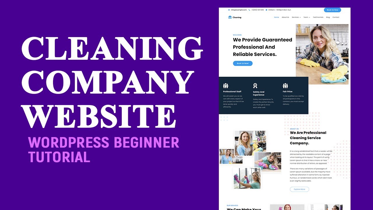 How to create a cleaning company website with booking software