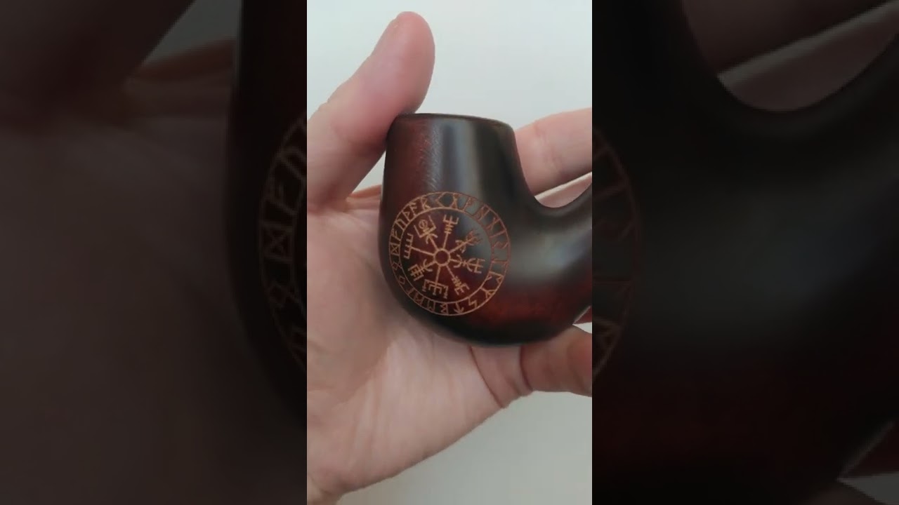New Handmade pear smoking pipe for 9mm filter &ndash; 5.1&Prime; (13cm) Viking Pipe Viking compass