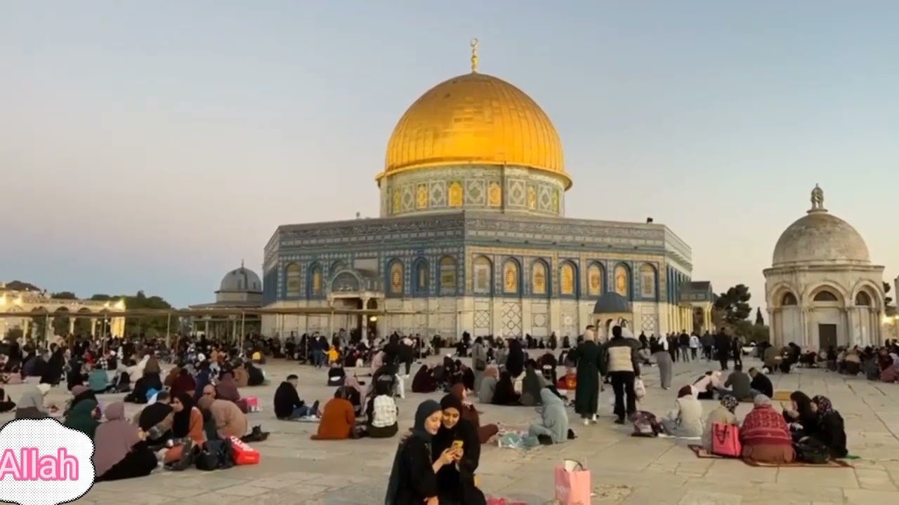 First Roza Iftar Courtyard Of AL AQSA Mosque __ مباشر أجواء الإفطار و أذان المغرب من المسجد الأ