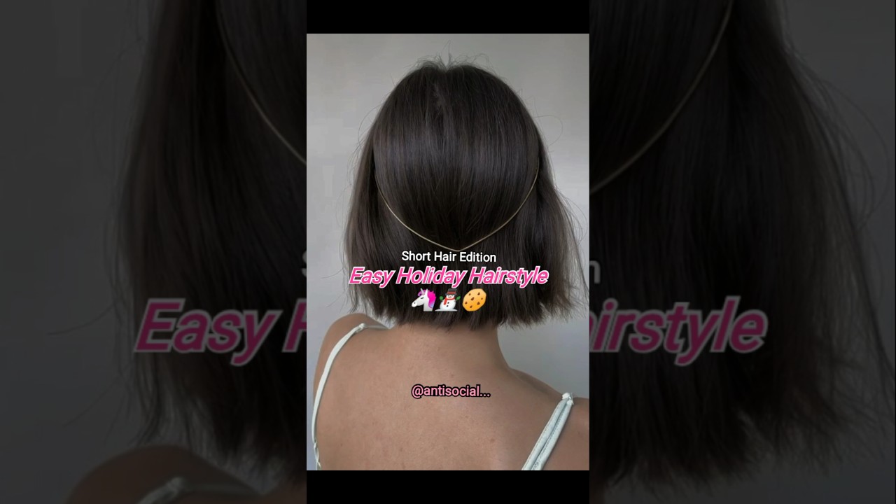 Easy Holiday Hairstyle ||short hair|| #youtubeshorts #hairstyles #hair #tutorial #shorthair #fyp