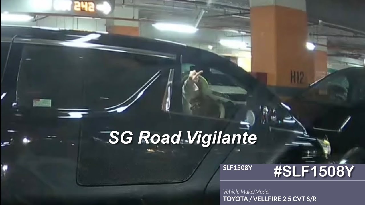 23apr2025  #SLF1508Y toyota vellfire snatch parking lot ,  flip the finger  ,reversed into #SMZ770Z