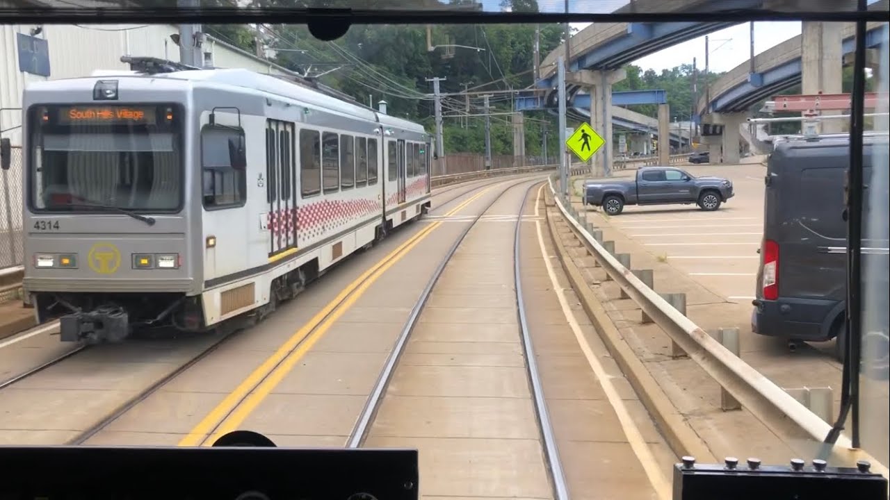 Pittsburgh “T” Red Line cab view: South Hills Village - Allegheny