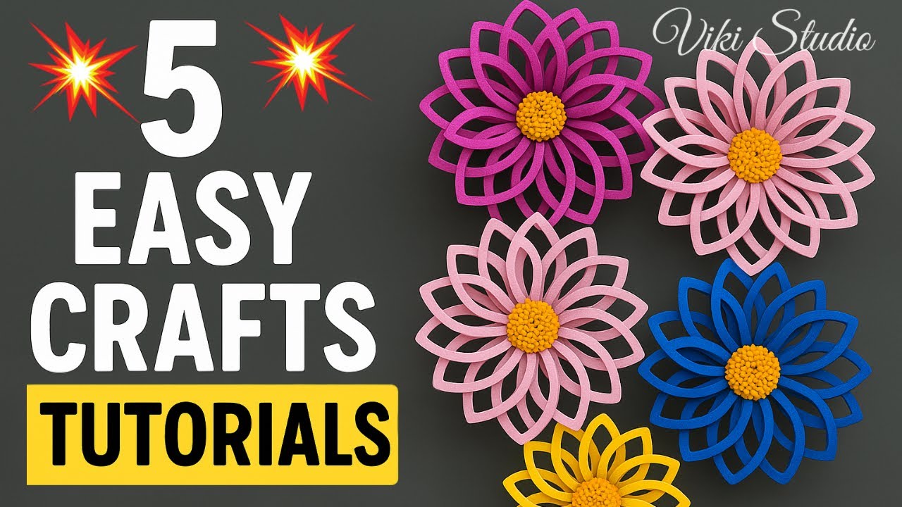 WOW! 💥 5 EASY Flowers from Foam Sheets! DIY Home Decorations