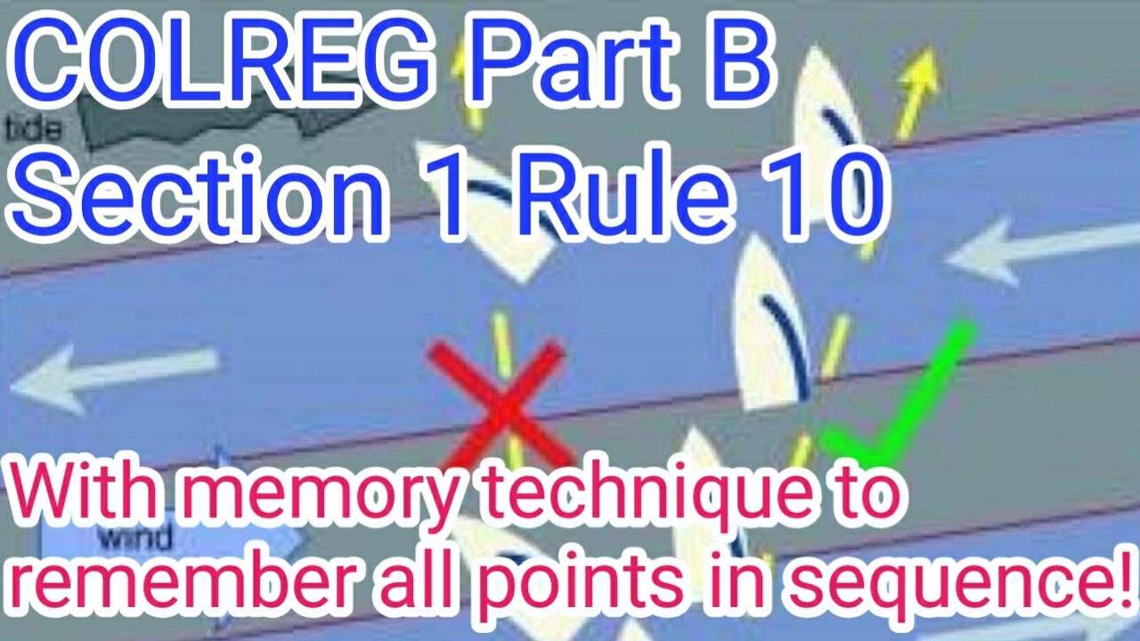 COLREG Part B Section 1 Rule 10- understanding & trick to remember in sequence
