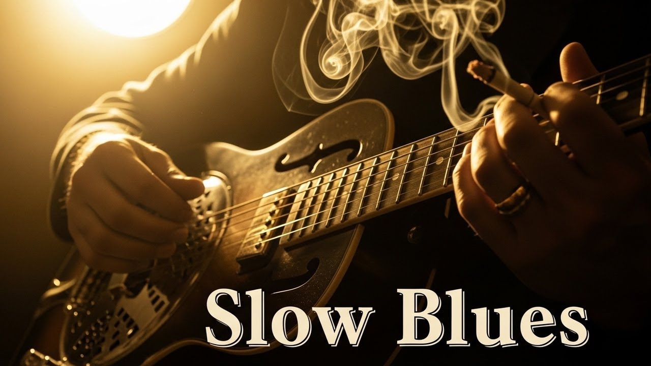 Dark Blues Music for Focus with Vintage Background