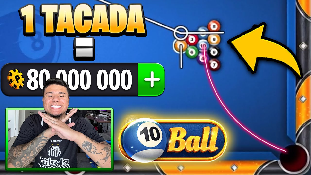 DERRUBE ESSA BOLA E GANHE 80 MILHÕES 😱 JOGANDO NA MESA DE 10 BOLAS - 8 BALL POOL