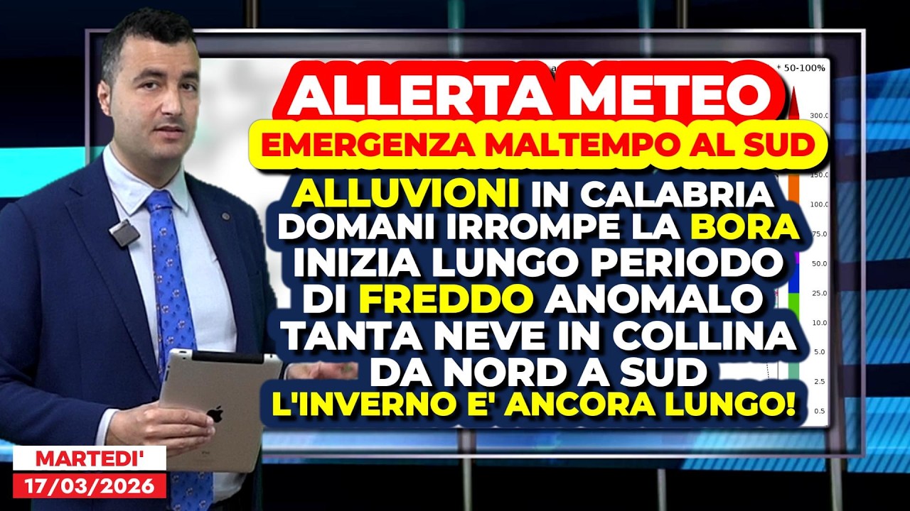 Allerta Meteo, al Sud è di nuovo EMERGENZA MALTEMPO. Domani irrompe la bora, inverno ancora lungo!!!