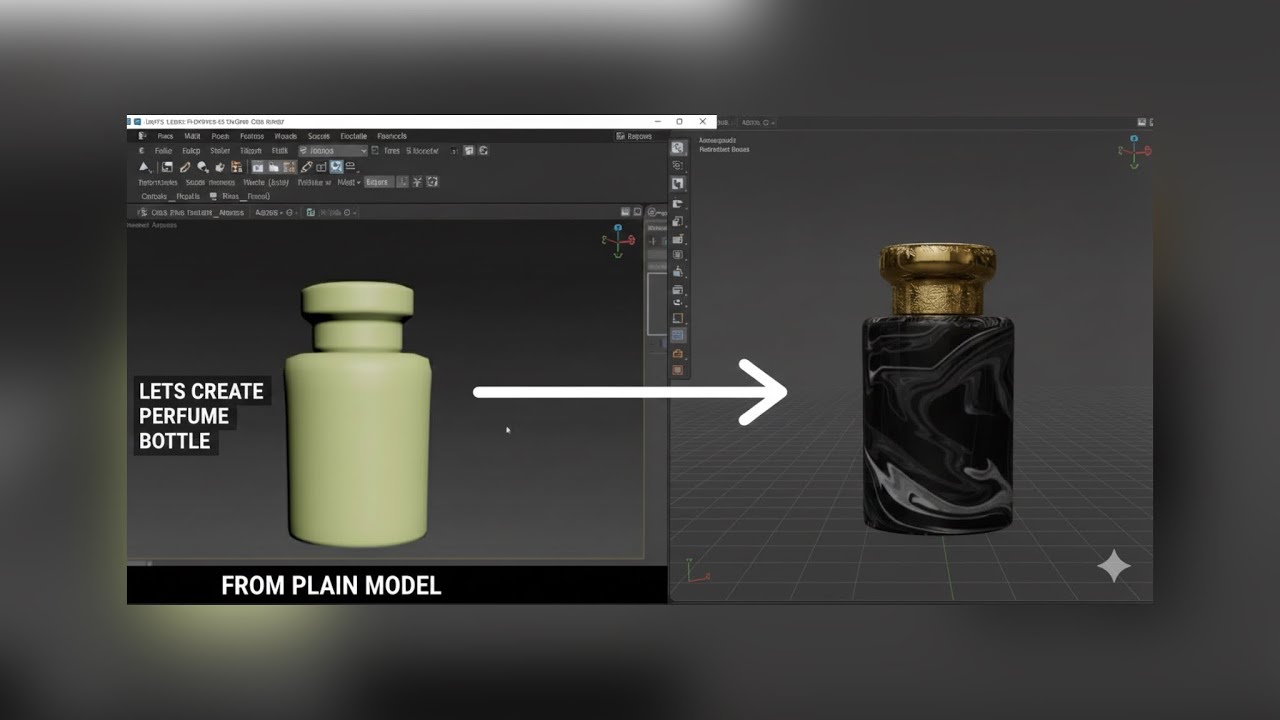 Low poly model From a plain shape to a perfume bottle 3D model ✨Only modeling workflow —no textures.