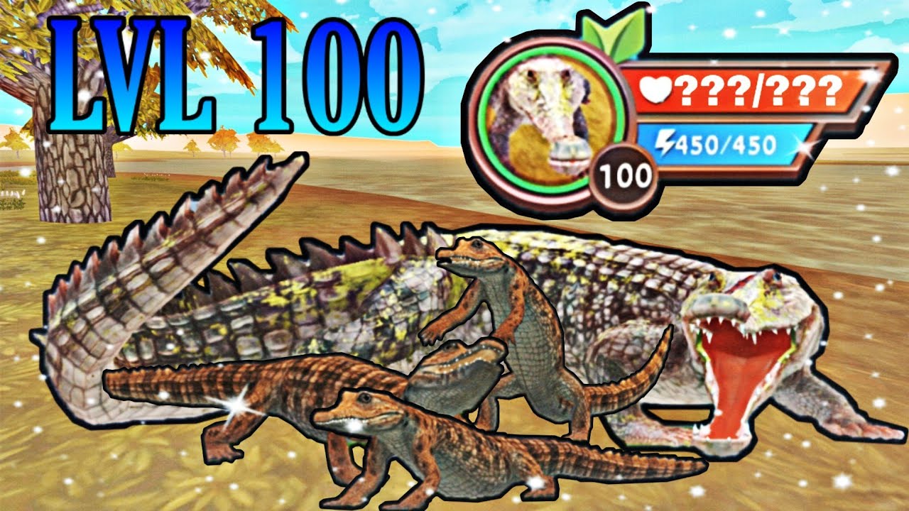 WildCraft - Reaching Lvl 100 Crocodile ~ Raising 3 Babies