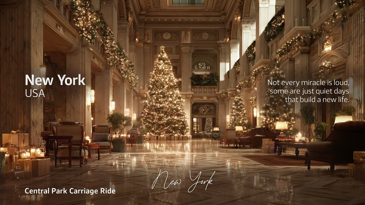 Christmas in New York 🎄 Cozy Jazz & Lofi for Study, Work, Relax | Luxury Hotel Lobby Ambience
