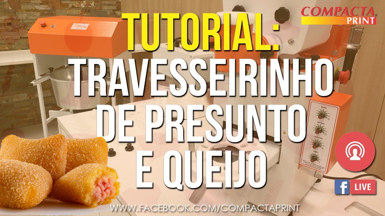 RECEITA: Como fazer Travesseiro Risóle na máquina de Salgados  da Compacta Print. #FACEBOOKLIVE
