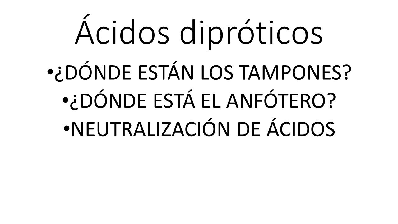 Ácidos dipróticos. TAMPONES Y ANFÓTEROS ¿Qué especies tenemos en disolución?