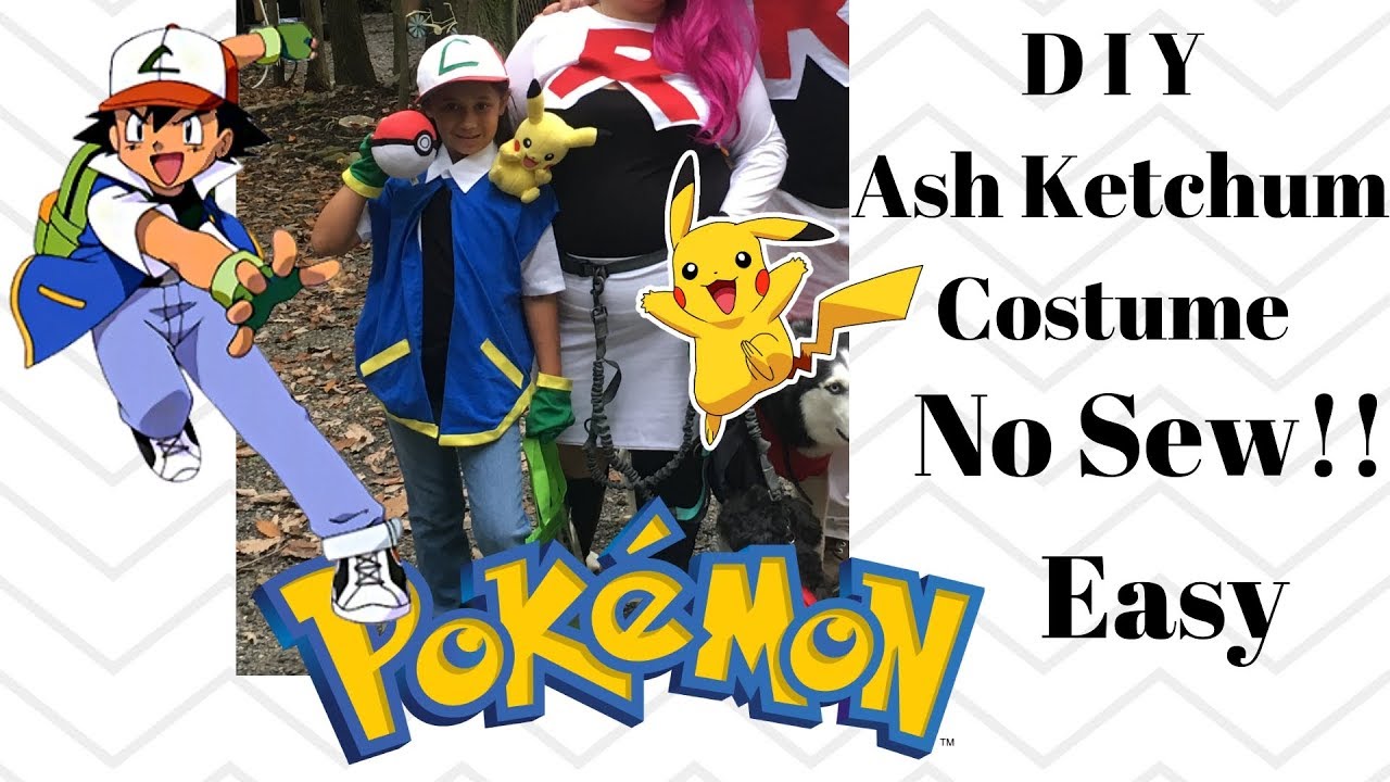 DIY Ash Ketchum Costume No Sew Easy