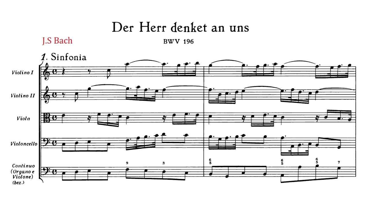 J.S. Bach: Der Herr denket an uns, BWV 196 {Score video}