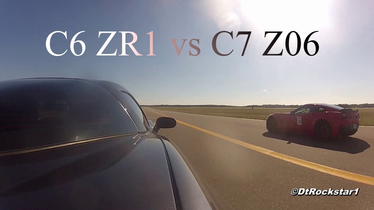C6 ZR1 vs C7 Z06 | Corvette 1/2 mile Drag Race