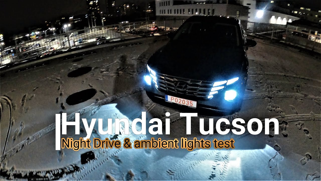 2021 Hyundai Tucson (AMAZING interior, exterior) - Night POV drive + ambient lights test.