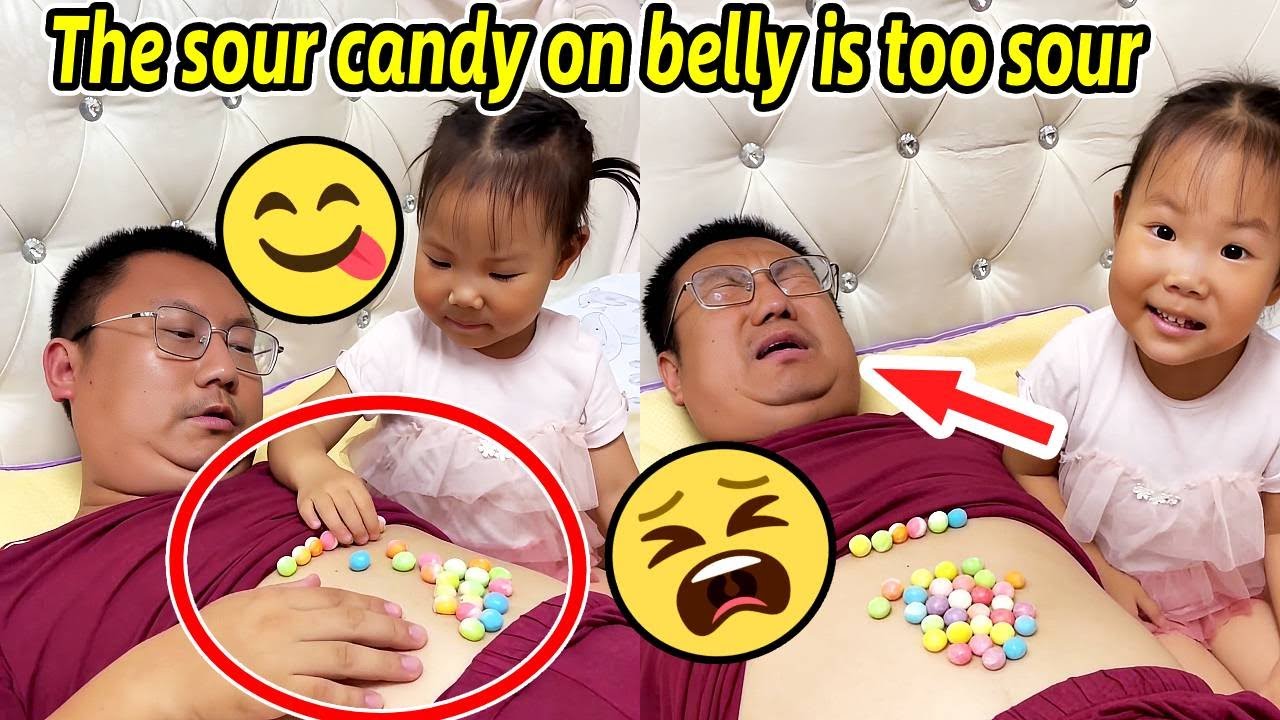 和女兒比賽吃酸糖！太酸了【Competing with baby to eat sour】 #最暖親子陪伴 #男人帶娃系列 #爹帶娃 #在家陪娃日常